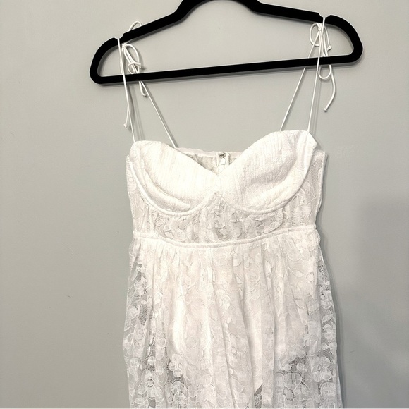 NWT For Love & Lemons Lorena Maxi Dress in White Lace Size Medium Bridal Wedding - Picture 3 of 13